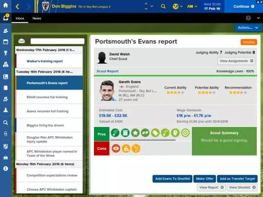 Football Manager Touch 2016