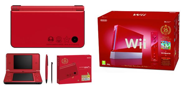 Wii y DSi en color rojo como motivo del 25 aniversario de Mario Wii y DSi en color rojo como motivo del 25 aniversario de Mario