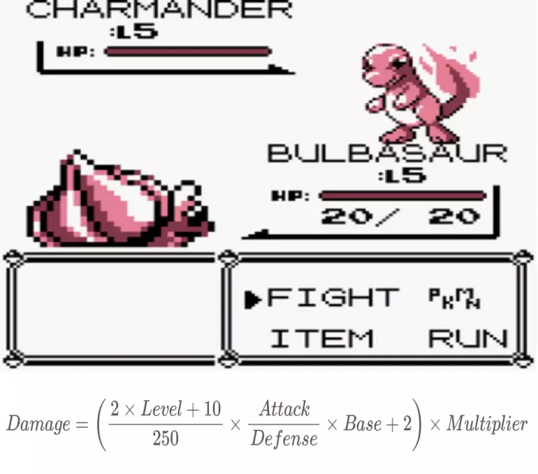 Una simplificación de la fórmula del daño en Pokémon. Una simplificación de la fórmula del daño en Pokémon.