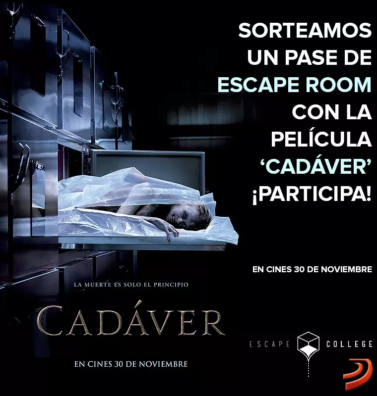 Sorteamos un pase de Escape Room con la película Cadáver Sorteamos un pase de Escape Room con la película Cadáver