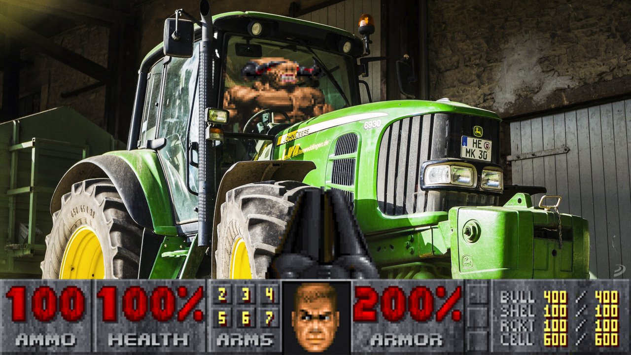 A hacker has installed Doom on a tractor through a jailbreak, and it's