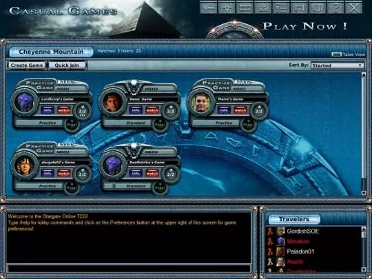 Stargate Online Trading Card Game