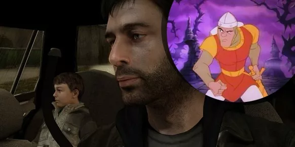 Nada tiene que ver el dramático Heavy Rain con el jovial Dragon’s Lair en términos de argumento, sin embargo ambos basan toda su jugabilidad en el empleo de QuickTime Events.