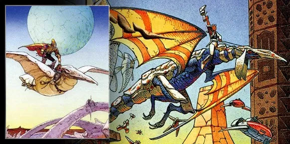 Carátula de Panzer Dragoon, directamente inspirada por los trabajos de Moebius.