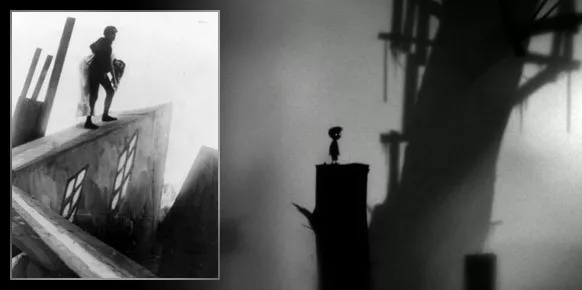 Junto a una imagen de Limbo el trabajo de Conrad Veidt y Lil Dagover inspirado en el expresionismo alemán.