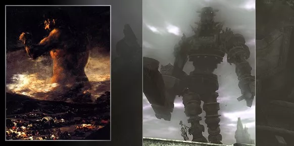 El Coloso de Goya, indudable referencia de Shadow of the Colossus, y un art-work inspirado por el juego del Team ICO.