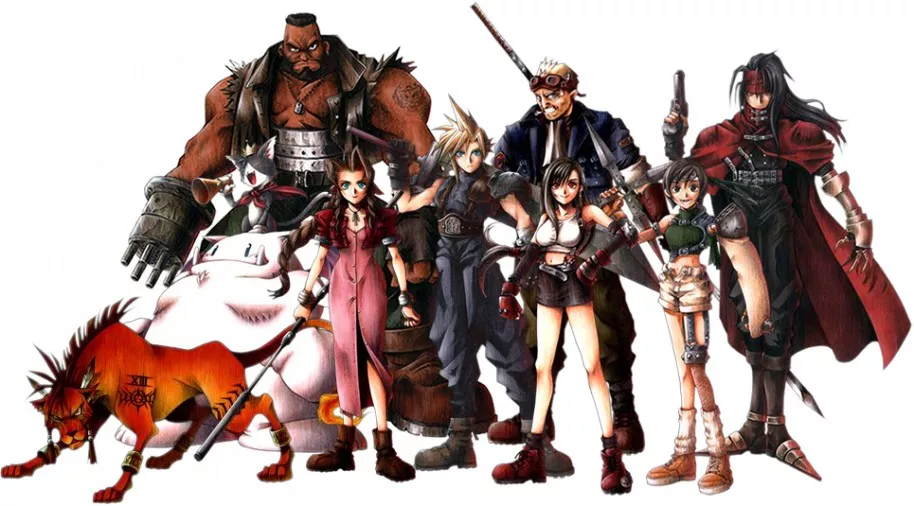 Red XII, Caith Sith, Barrett, Aeris, Cloud, Cid, Tifa, Yuffie, Vincent. 9 compañeros, que diría Elrond.