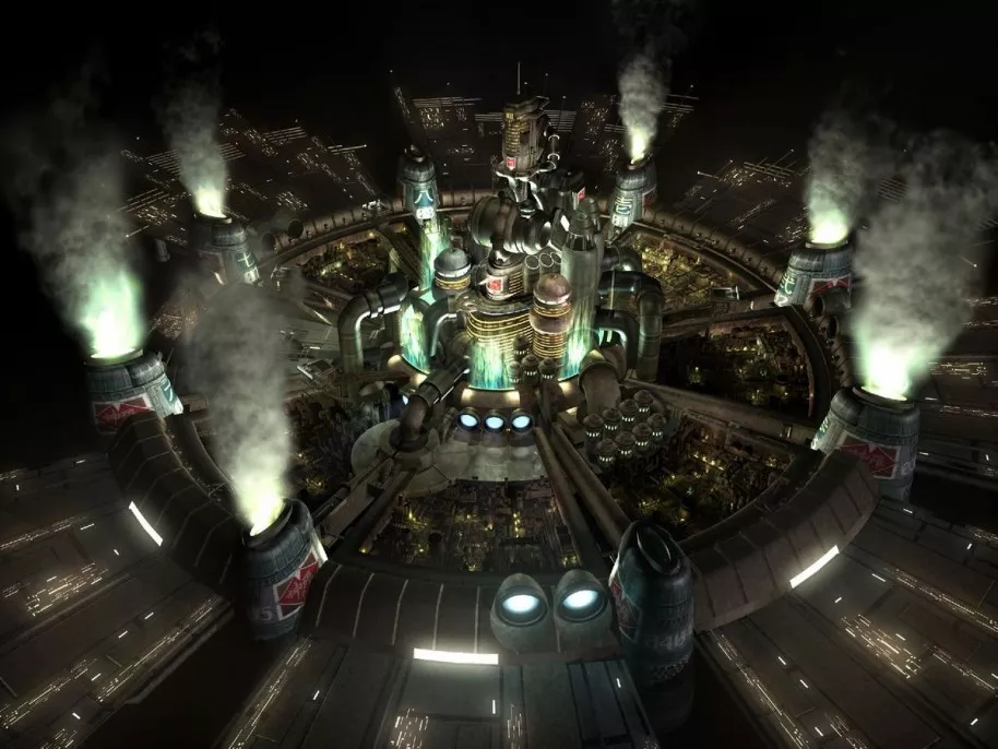 Midgar estaba conformado por un círculo dividido en distritos o sectores. La idea se le ocurrió al director de arte Yosuke Naora comiendo pizza.