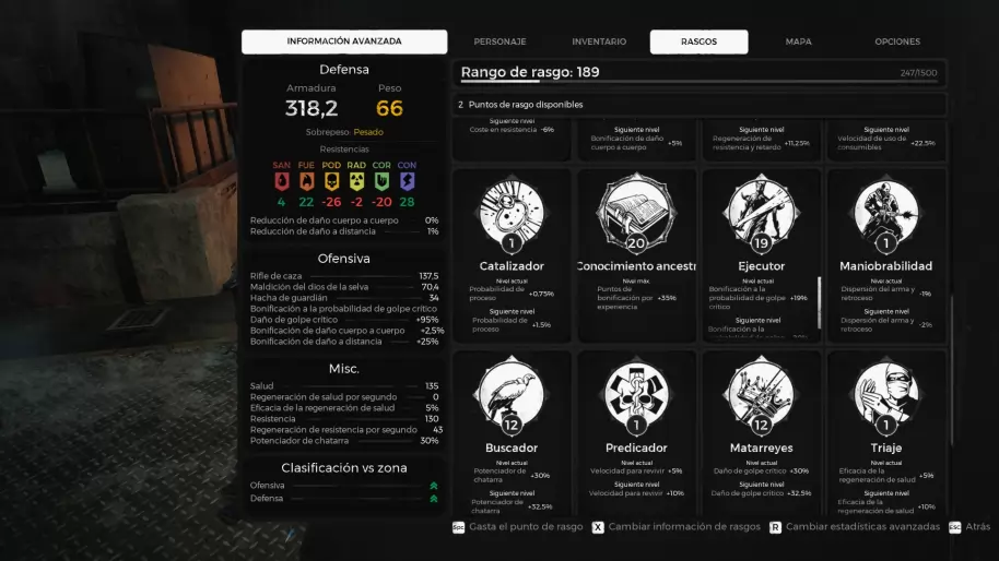 El sistema de rangos es también bastante interesante. Va a caballo entre los atributos clásicos y los niveles infinitos de Diablo 3 o Borderlands.