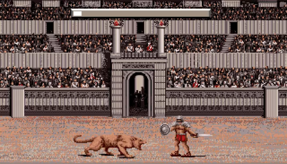 Los combates con gladiadores son muy sencillos, pero con un poco de habilidad nos permitirán subir la moral del pueblo.