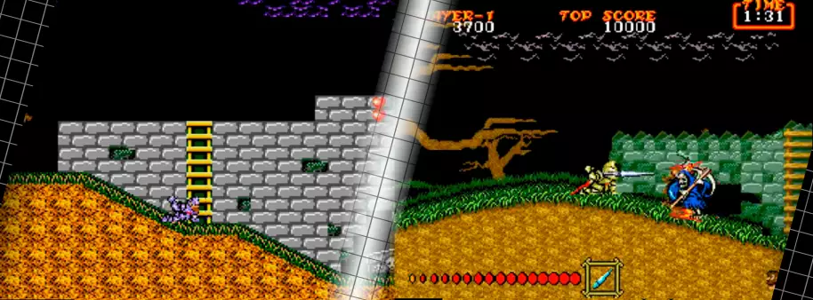 Sí, no es un videojuego de Sega, pero se sabe que la firma azul se tomó el port del juego de Capcom a Mega Drive como algo muy personal, con un excelso trabajo de Yuji Naka que hizo realidad uno de los ports arcade más meritorios de los 16 bits. En el paso a los 8 bits también se hizo un trabajo muy competente, llevando una de las mejores aventuras de Sir Arthur manteniendo muchas de las claves jugables y adaptando lo visual con éxito a las circunstancias técnicas de Master System.
