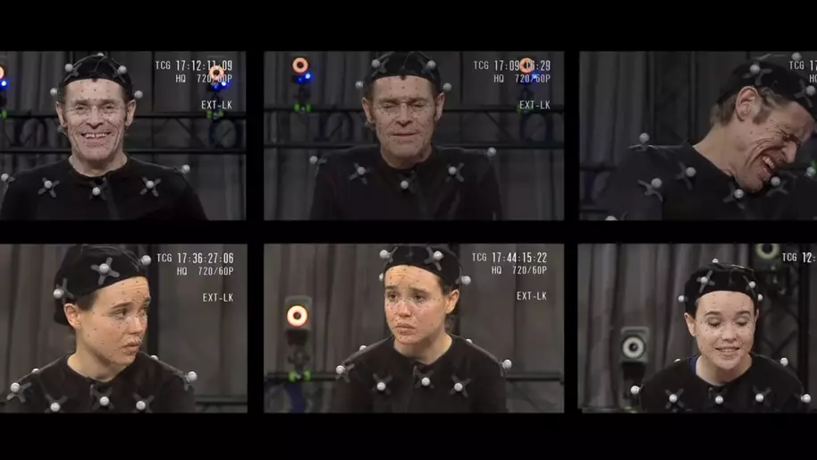 Ellen Page y Willem Dafoe en el rodaje de Beyond: Dos Almas.