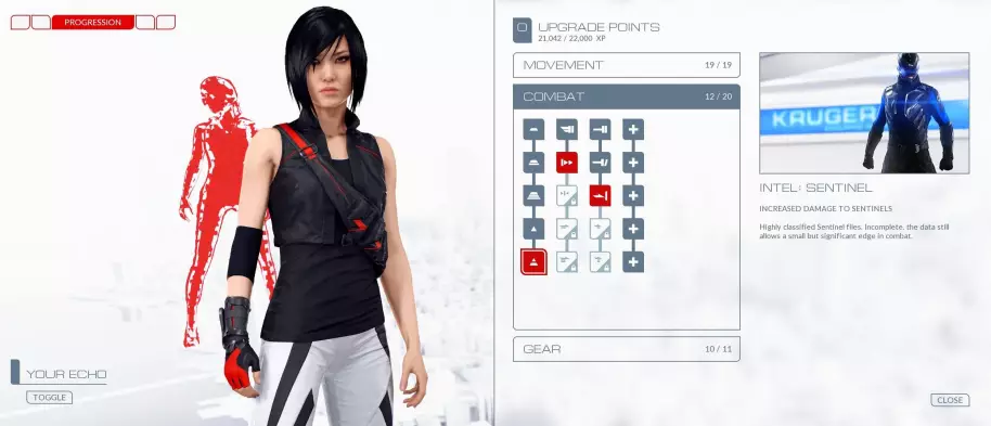 Árbol de habilidades de Mirror's Edge Catalyst.