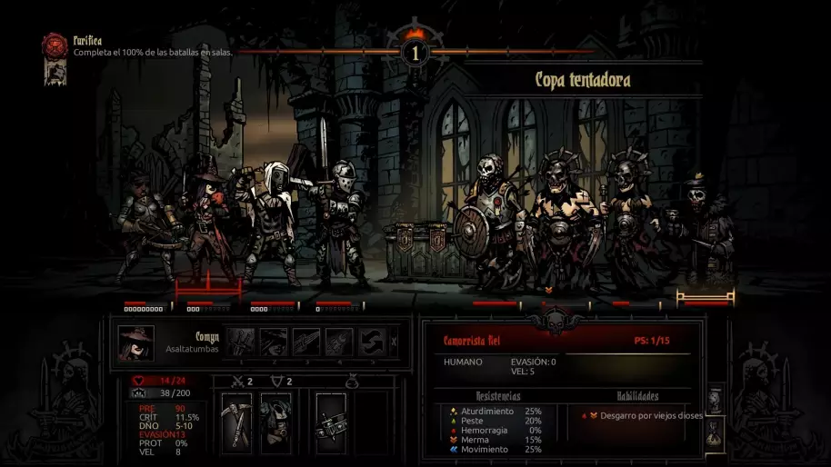 En Darkest Dungeon, limitar la autonomía del jugador con efectos aleatorios es parte de su gameplay.