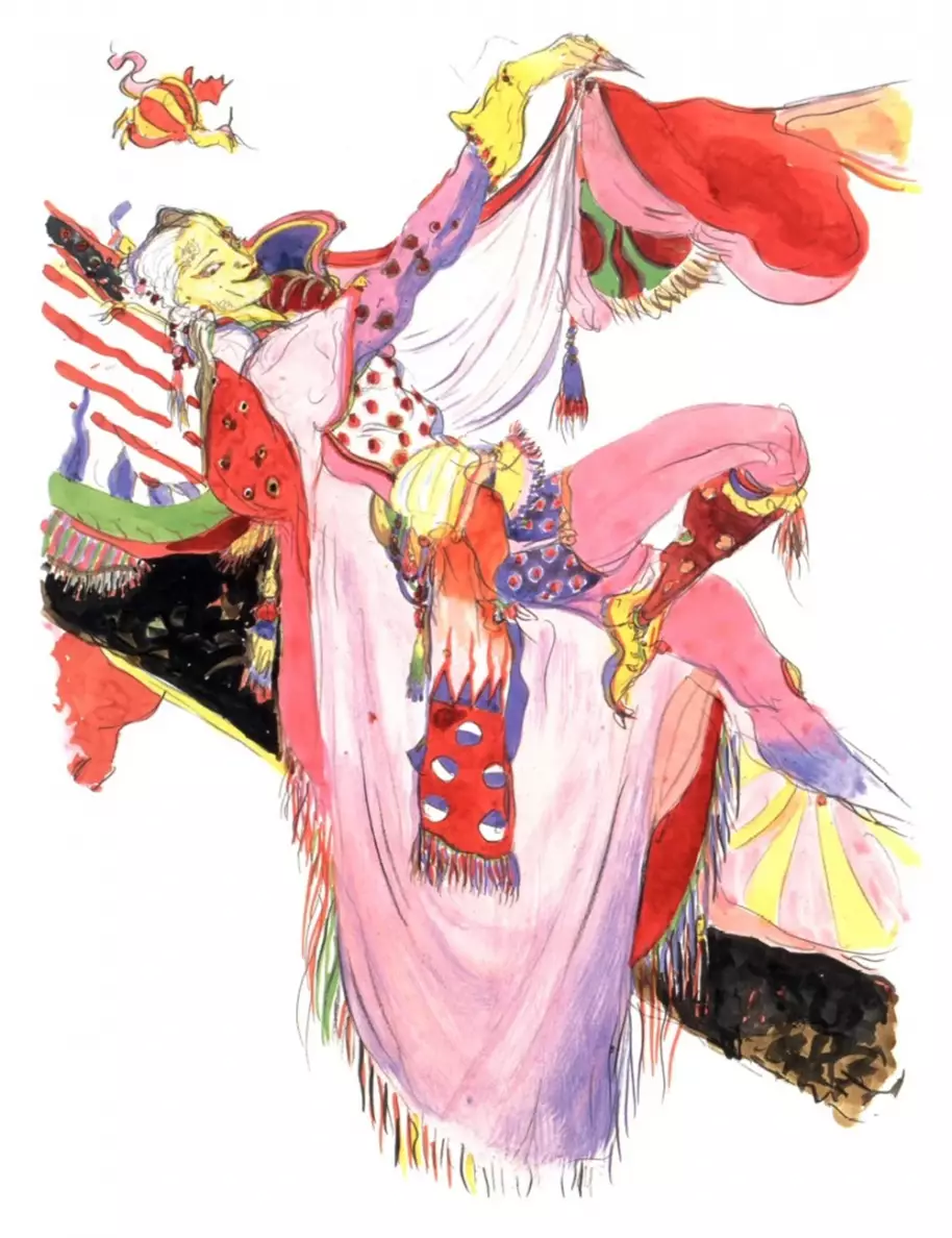 Arte conceptual de Kefka por Yoshitaka Amano; Final Fantasy VI (1994).