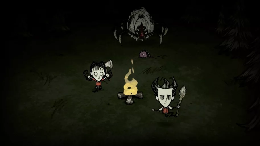 Don't Starve. La noche suele ser un momento crucial dentro de los títulos de supervivencia.