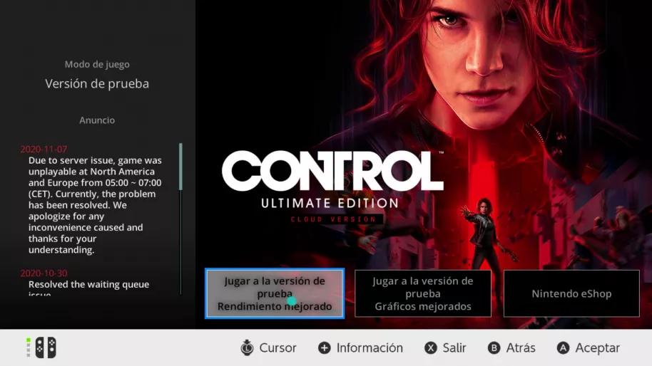 He probado el juego en la nube en Nintendo Switch y te cuento lo que me gusta y lo que no