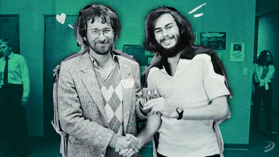 Spielber y Warshaw en Atari. Foto original: Dave Staugas