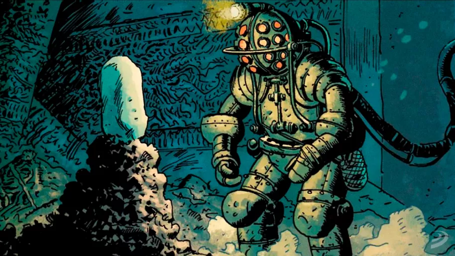 Arte de Guy Davis y Dave Stewart (color) para AIDP. Una plaga de ranas. (Dark Horse Comics)