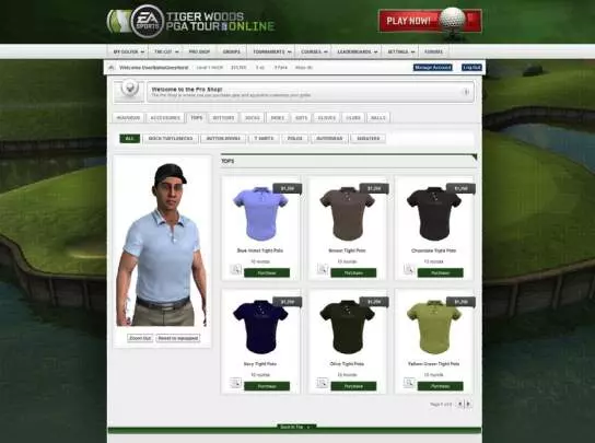 Tiger Woods PGA Tour Online - Web