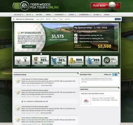 Tiger Woods PGA Tour Online - Web