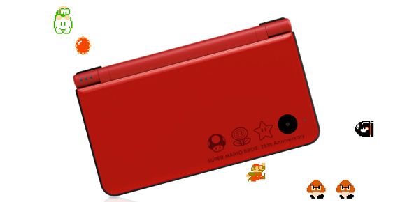 Nintendo DSi XL con motivo del 25 aniversario de Super Mario Bros. Nintendo DSi XL con motivo del 25 aniversario de Super Mario Bros.