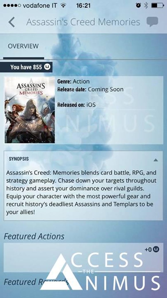 Assassin's Creed Memories filtrado para dispositivos móviles Assassin's Creed Memories filtrado para dispositivos móviles