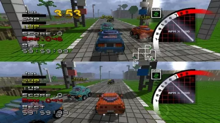 3D Pixel Racing