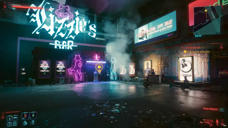 Night City es un entorno de letreros, neones, humo y hologramas que gana mucho con el trazado de rayos. Night City es un entorno de letreros, neones, humo y hologramas que gana mucho con el trazado de rayos.